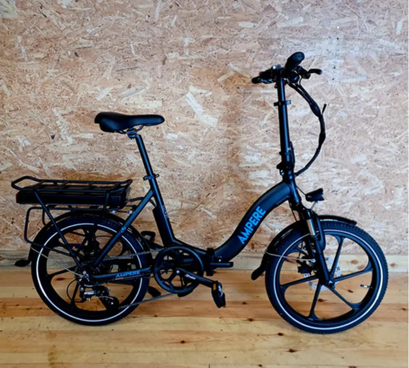 Ampere Alter Low Step Through Folding Ebike - Black