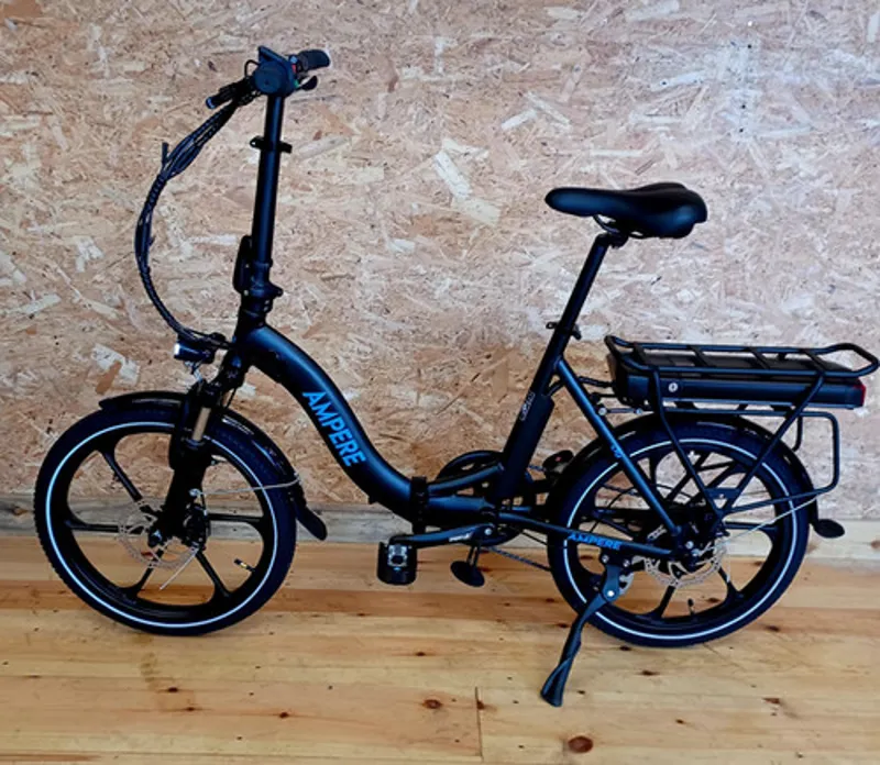 Ampere Alter Low Step Through Folding Ebike - Black-1