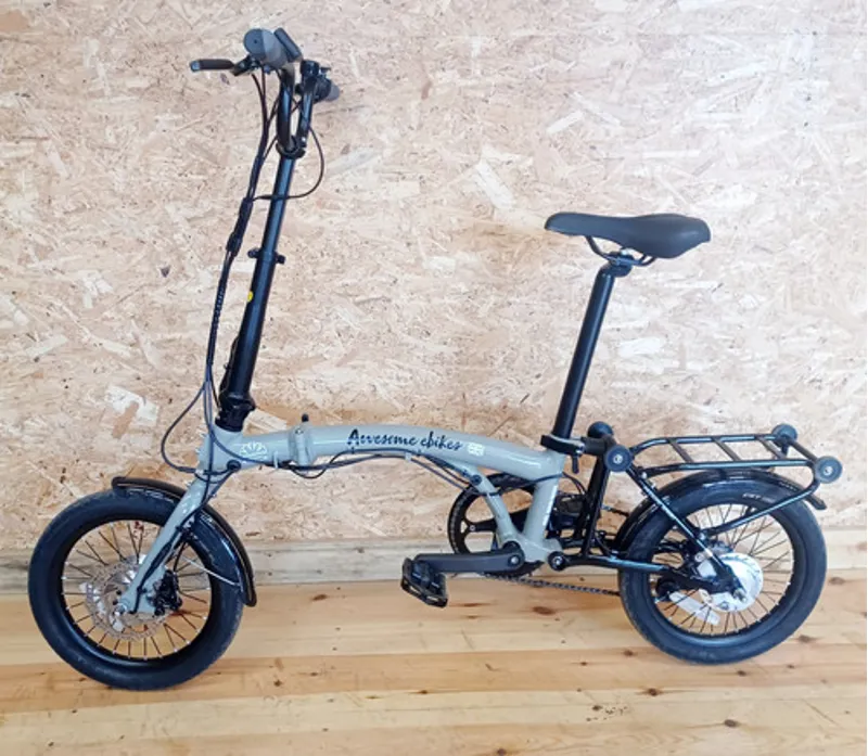 Awesome Sprint E Folding Ultra Light Electric Bike in Grey