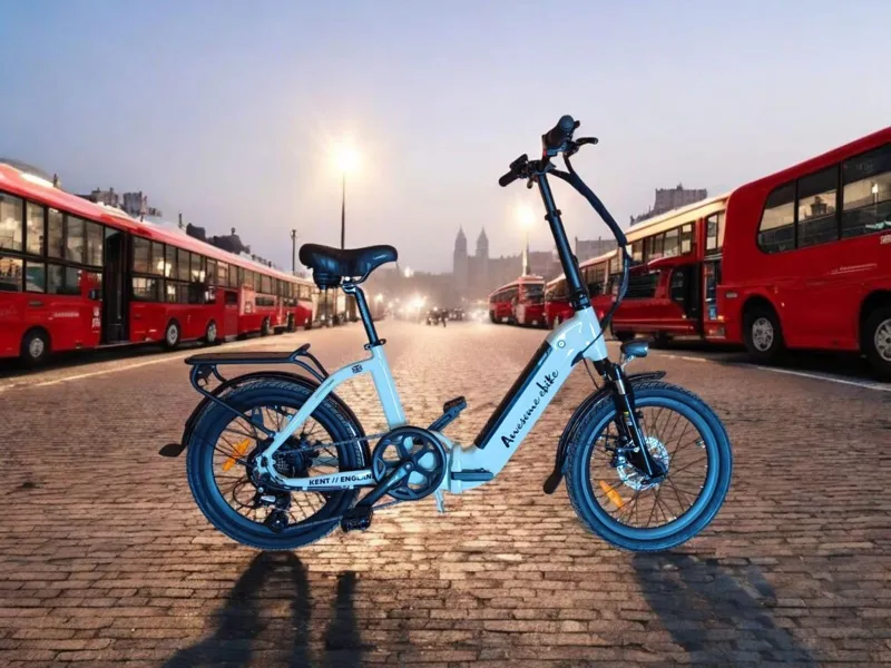 Ukebc Awesome Dart Folding Electric Bike in Grey